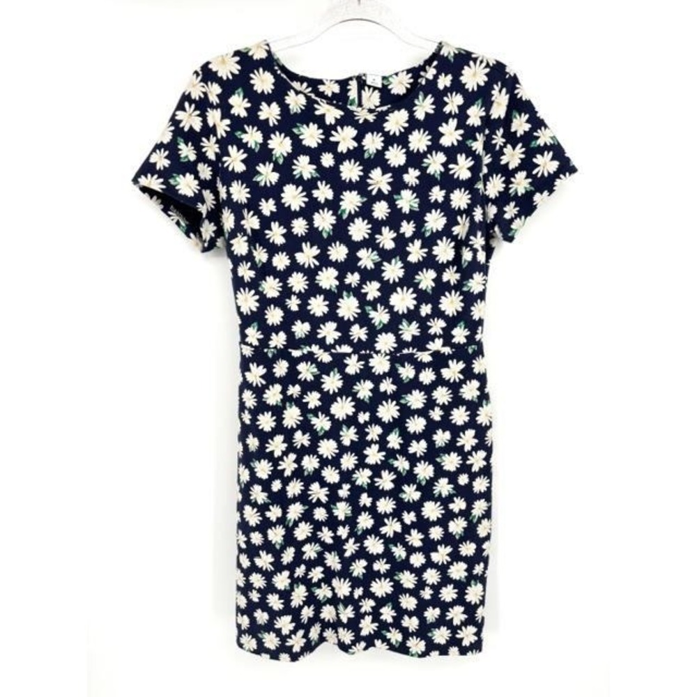 Old Navy Blue Daisy Floral Print‎ Short Sleeve Sheath Dress Summer Size Medium